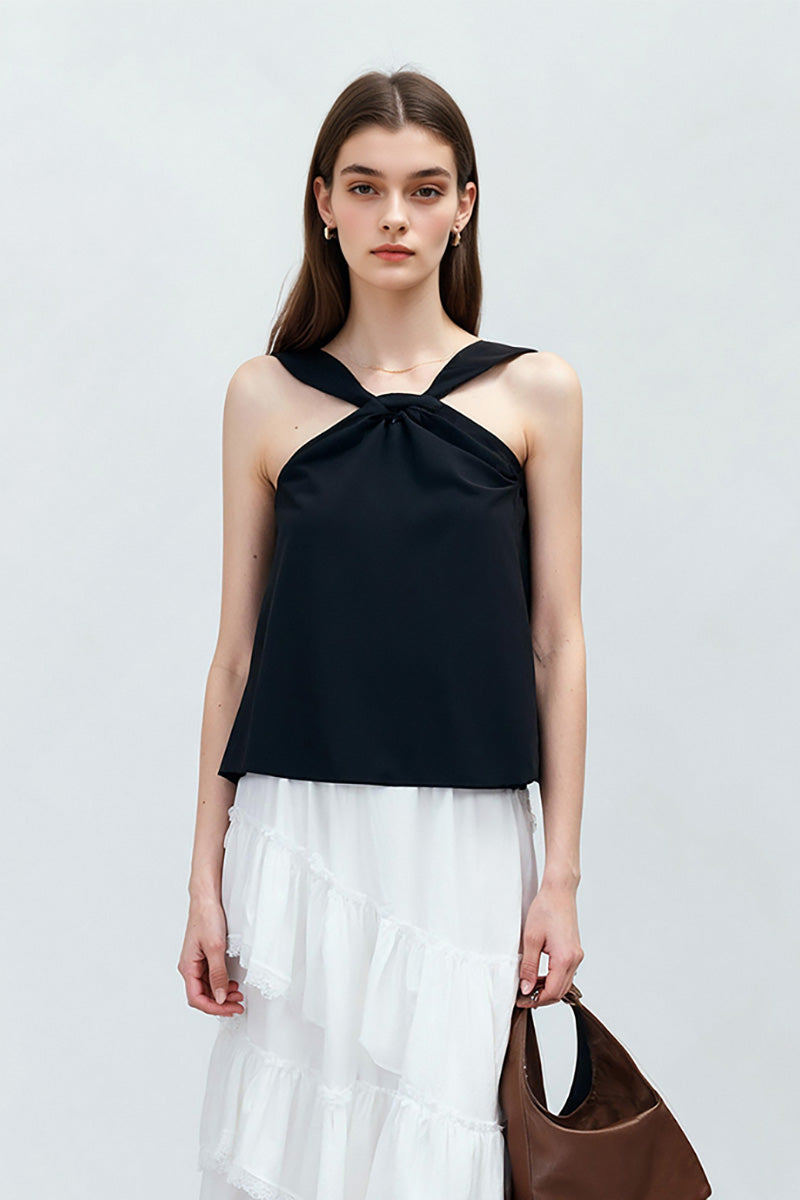 Black Halter-Neck Tank Top