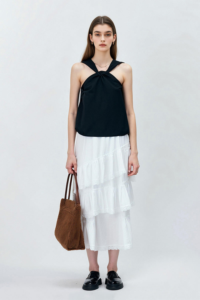 Black Halter-Neck Tank Top