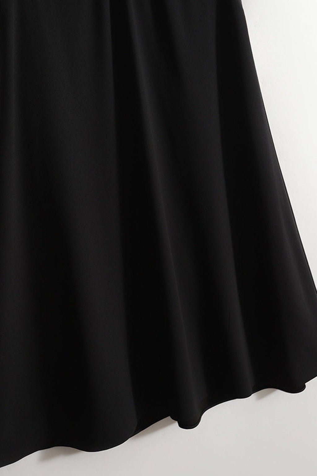 V-Neck Puff Sleeve A-Line Acetate Midi Dress