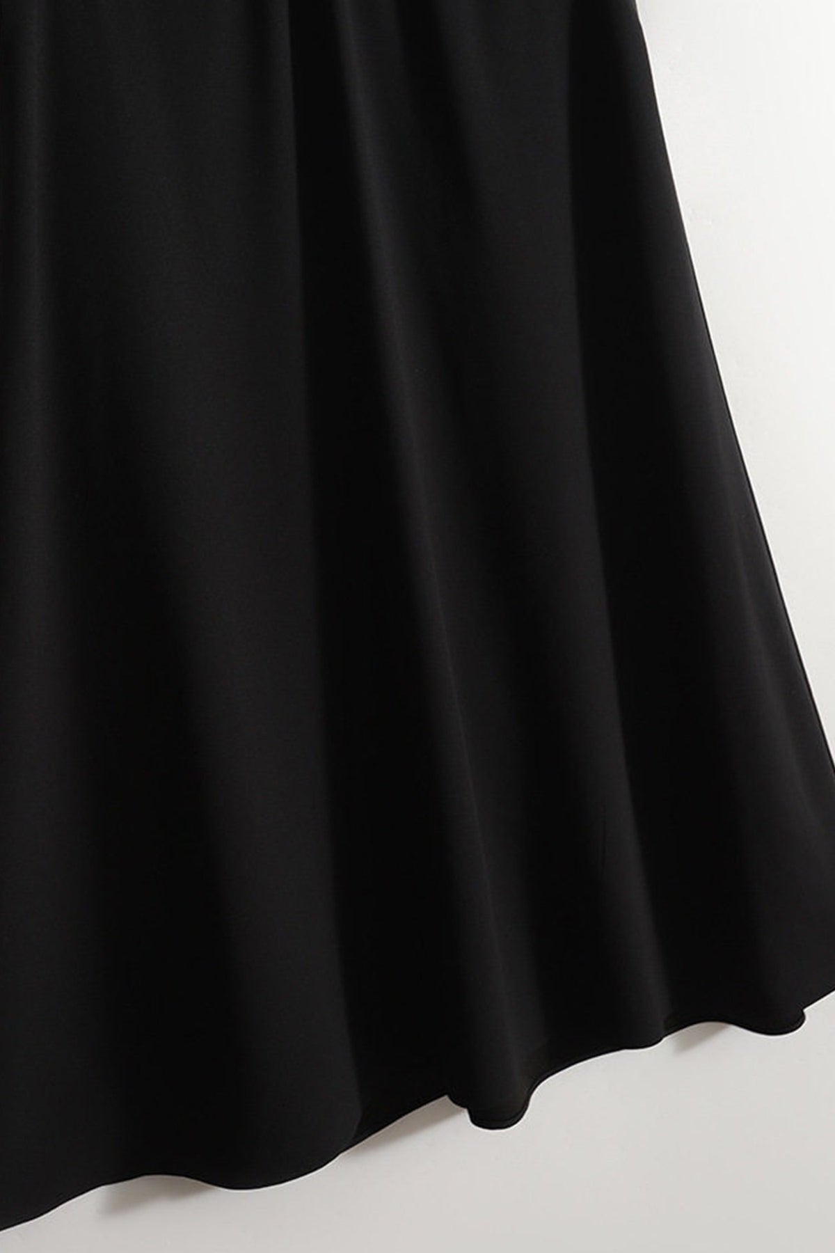 V-Neck Puff Sleeve A-Line Acetate Midi Dress