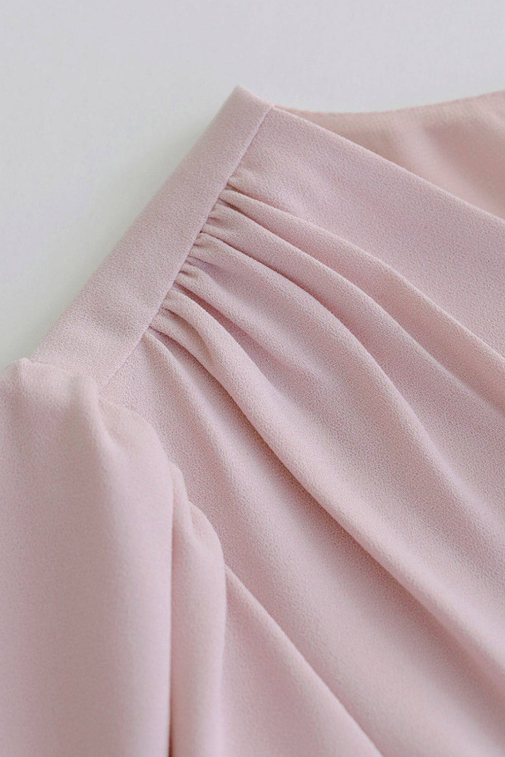 V-Neck Puff Sleeve A-Line Acetate Midi Dress