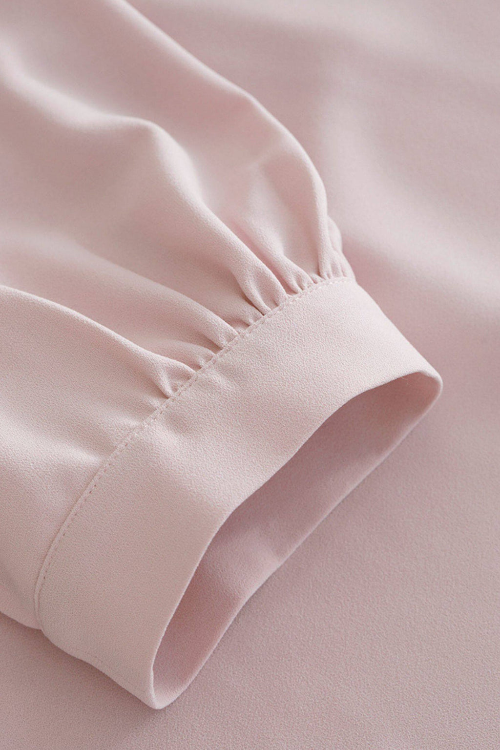 V-Neck Puff Sleeve A-Line Acetate Midi Dress