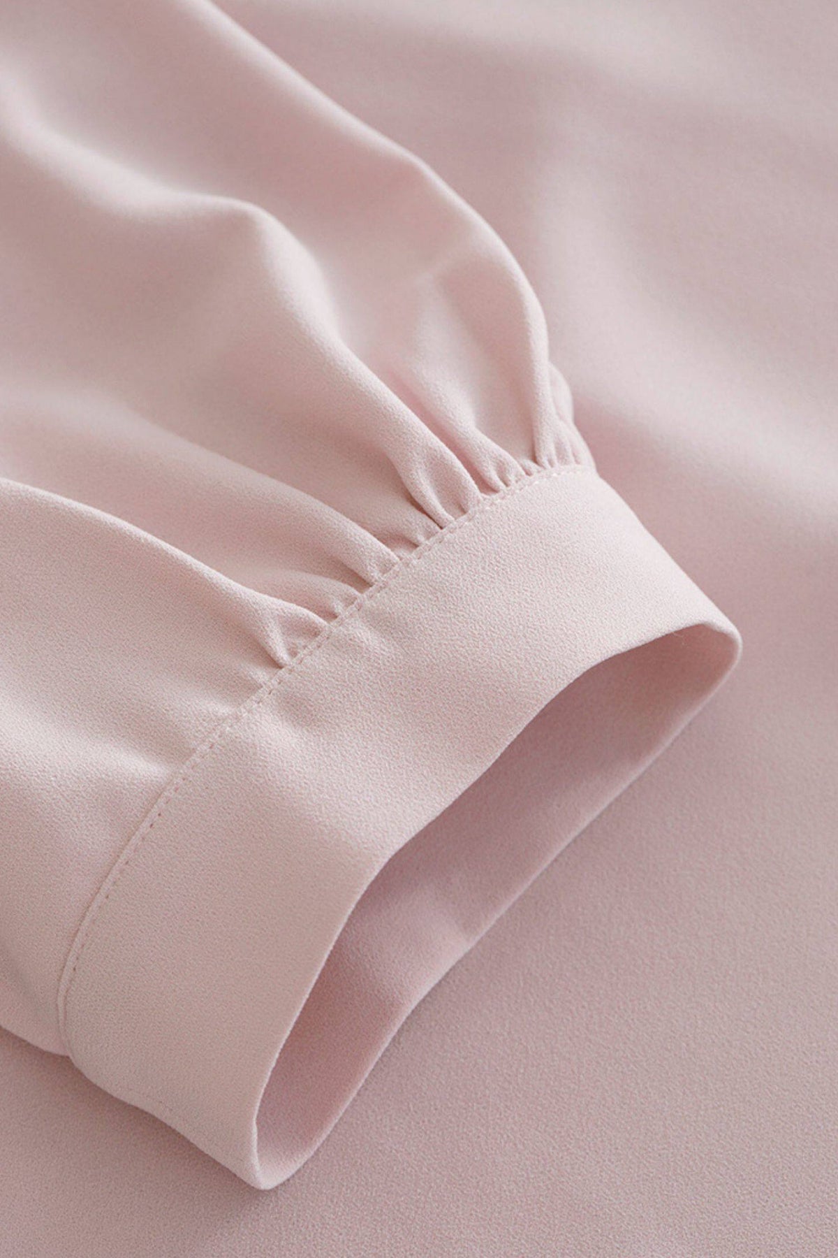 V-Neck Puff Sleeve A-Line Acetate Midi Dress