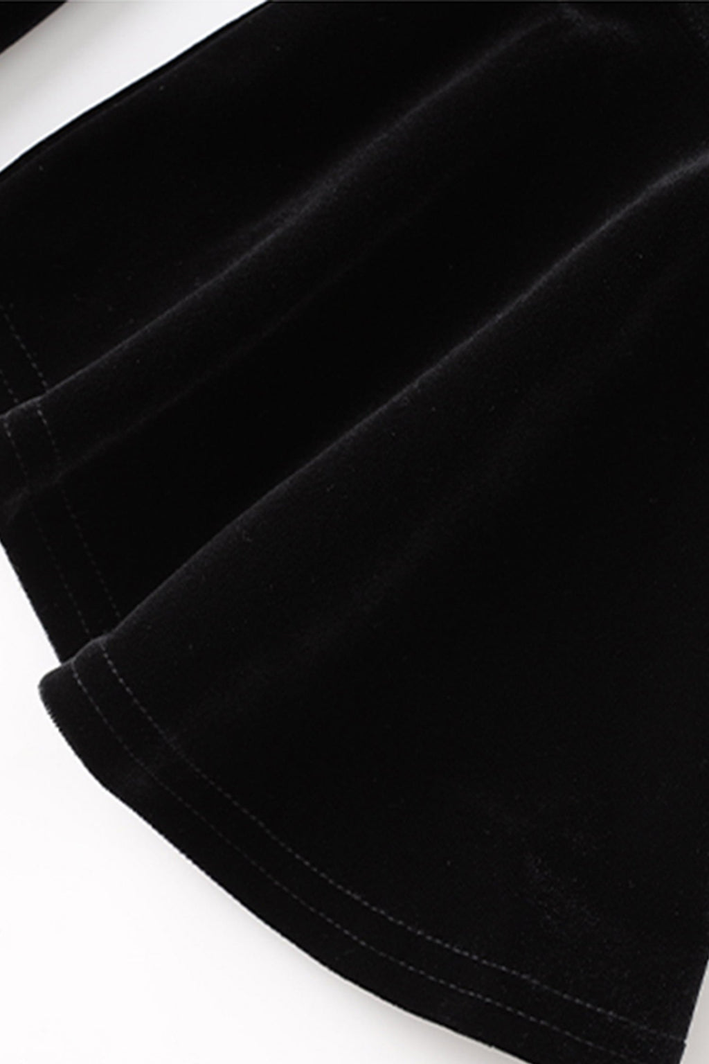 Black Velvet Long Sleeve Crewneck Maxi Dress