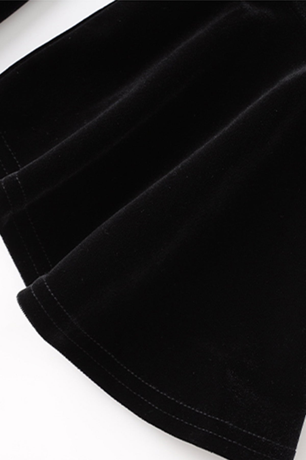 Black Velvet Long Sleeve Crewneck Maxi Dress
