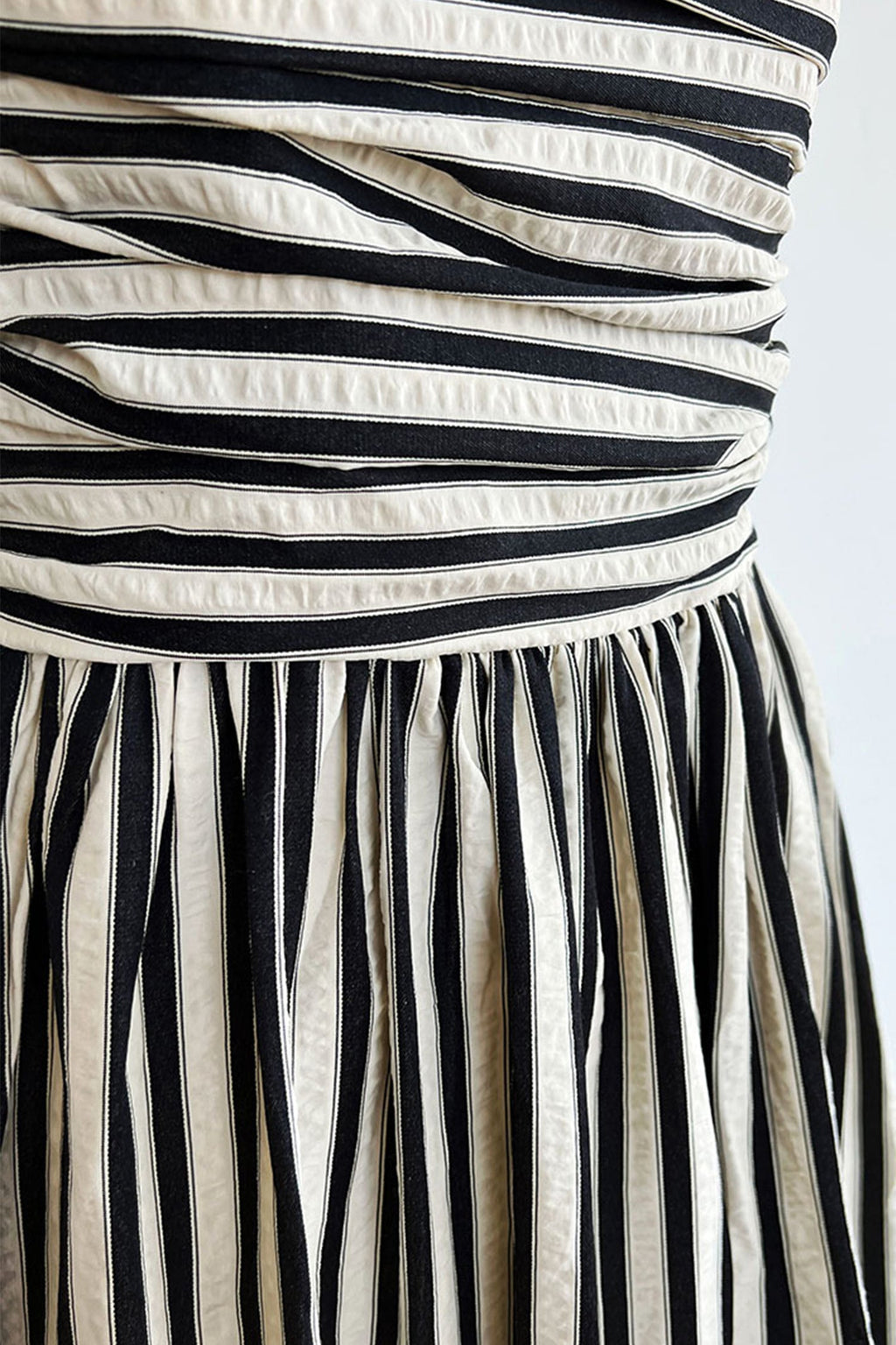 Black & White Spaghetti Strap Fit & Flare Maxi Dress
