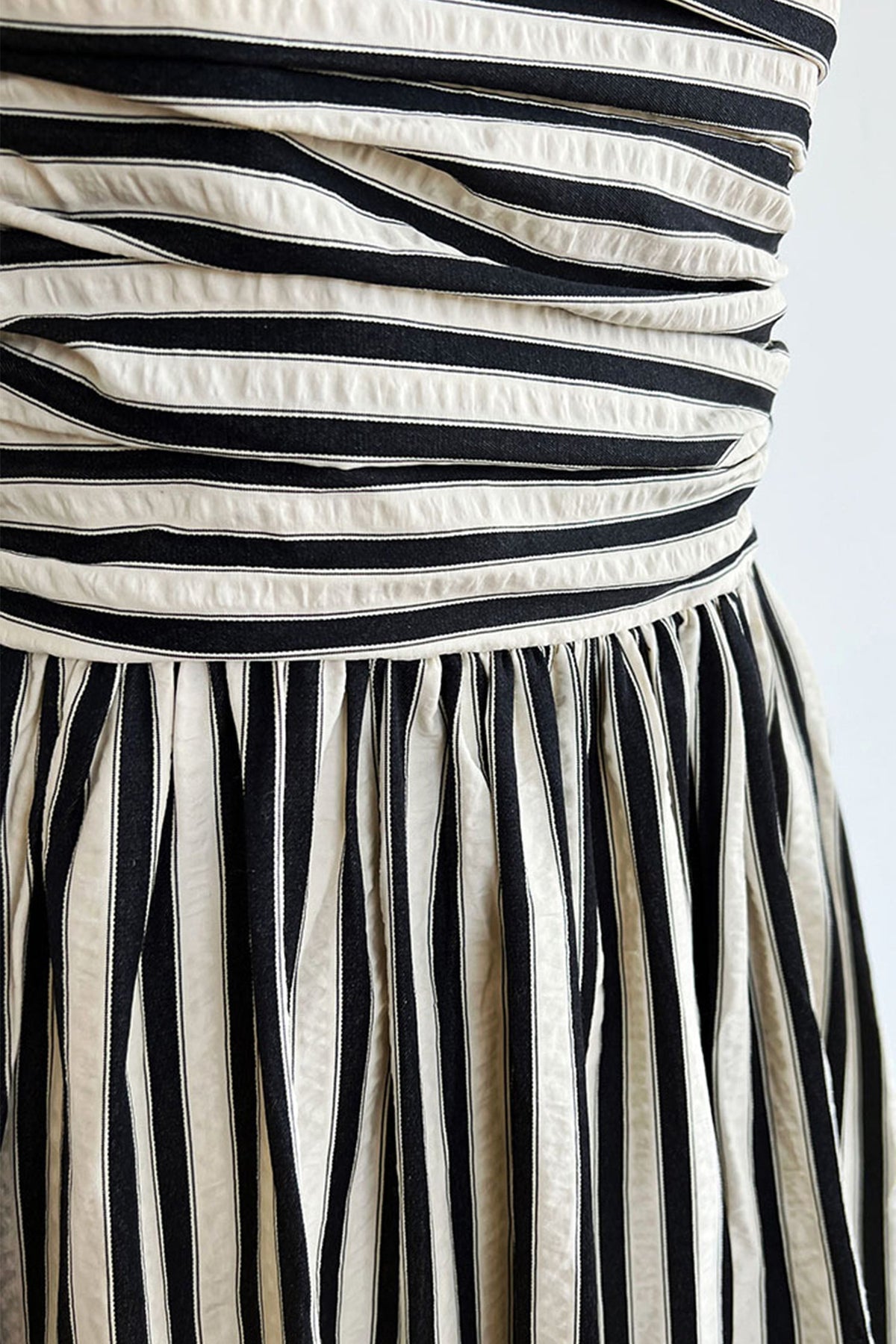 Black & White Spaghetti Strap Fit & Flare Maxi Dress