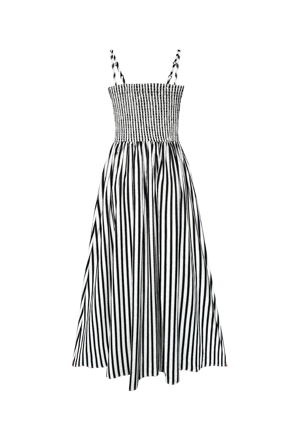 Black & White Spaghetti Strap Fit & Flare Maxi Dress