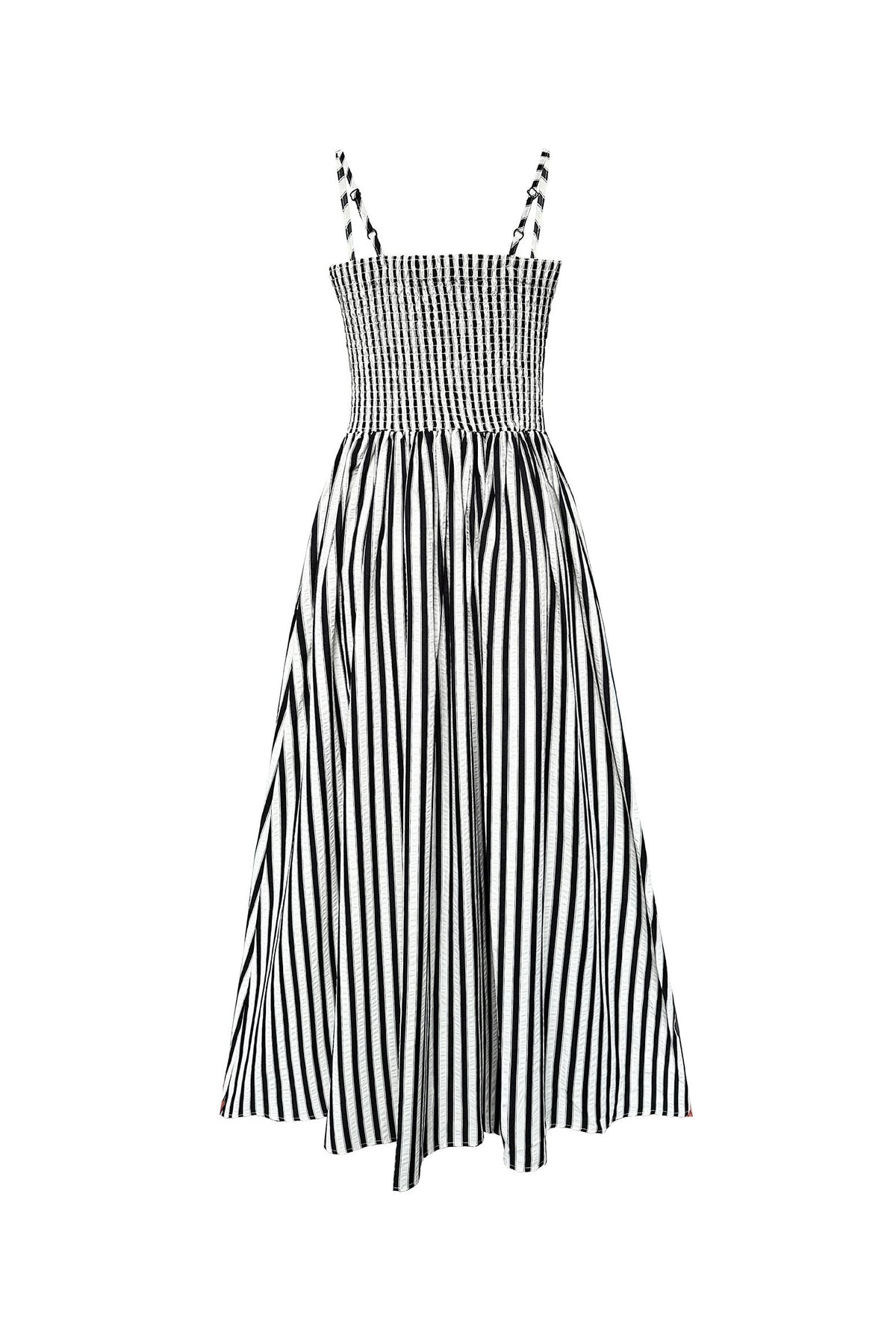 Black & White Spaghetti Strap Fit & Flare Maxi Dress