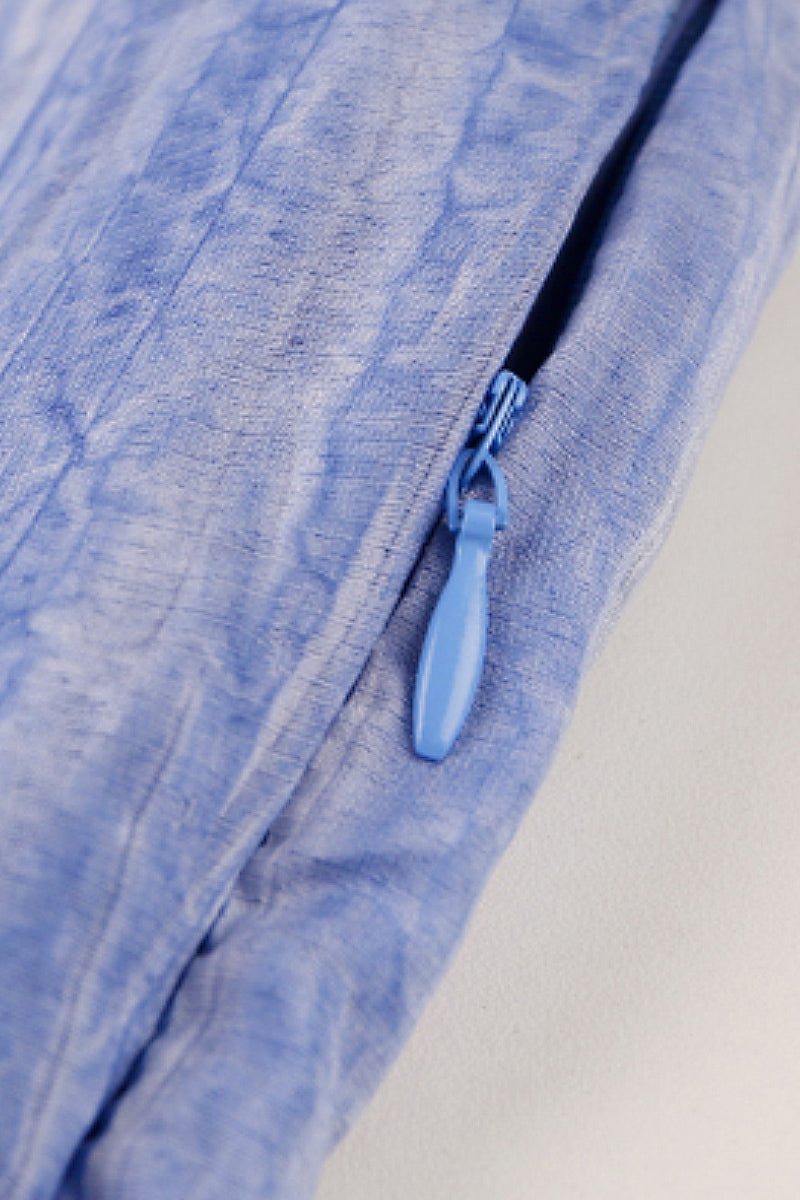Blue Tie-Dye Spaghetti-Strap Midi Dress