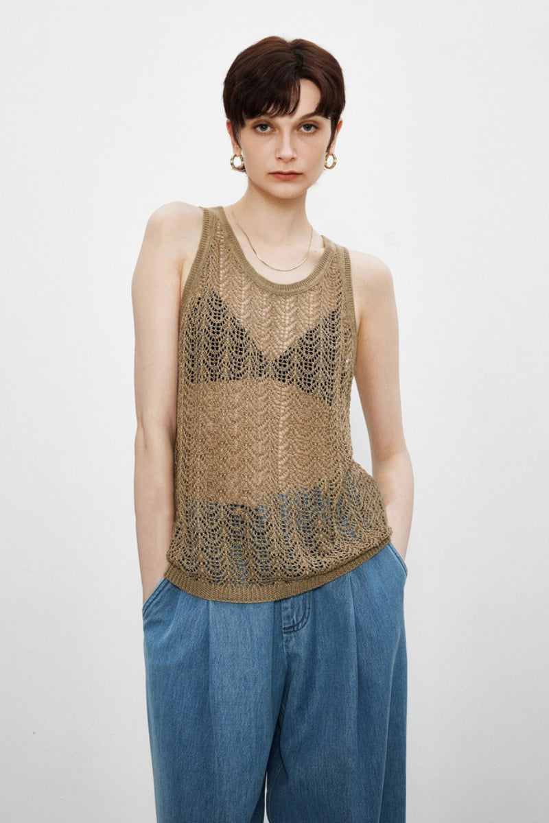 Boho Crochet Cover-Up Tank Top