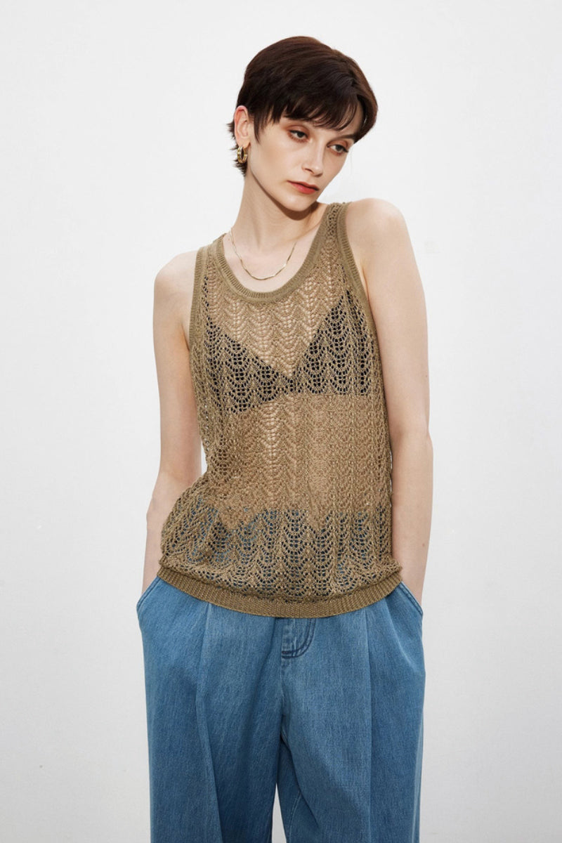 Boho Crochet Cover-Up Tank Top