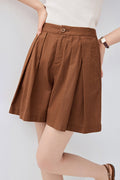 Breezy Pleated Tailored A-Line Shorts