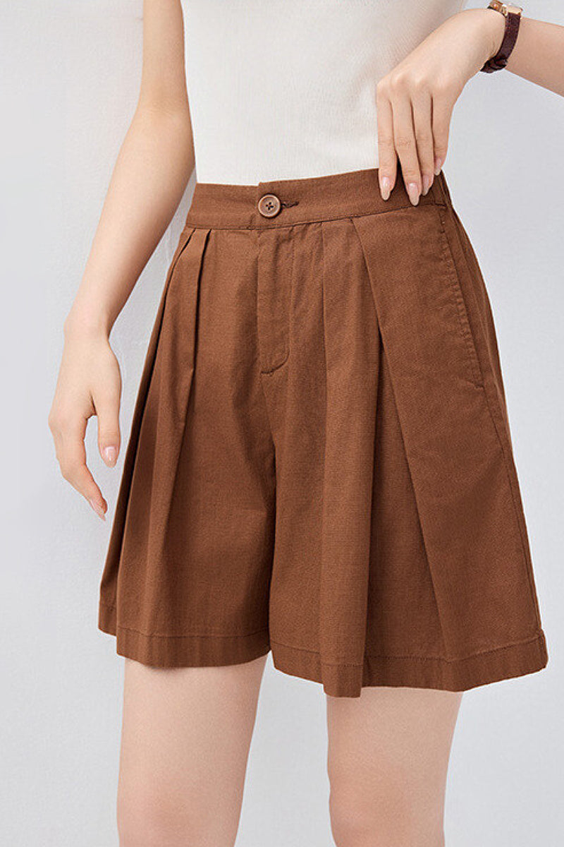 Breezy Pleated Tailored A-Line Shorts