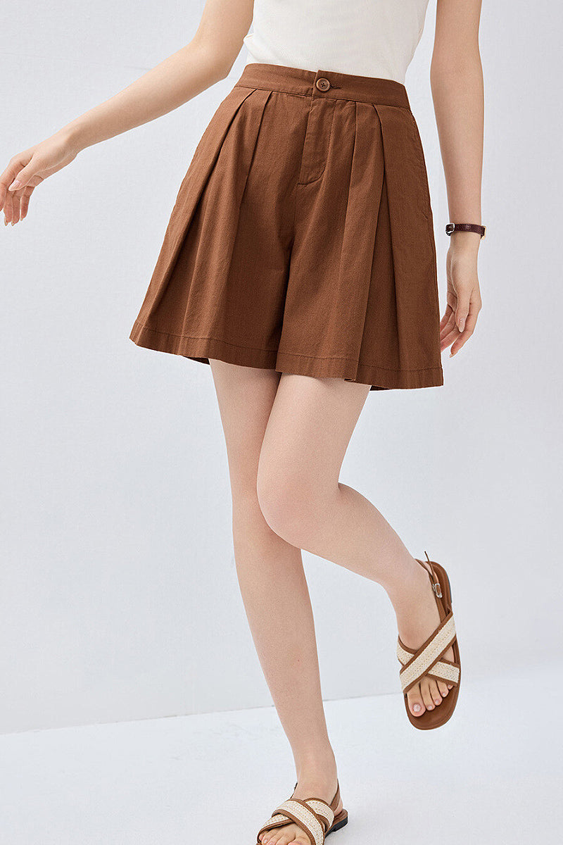 Breezy Pleated Tailored A-Line Shorts