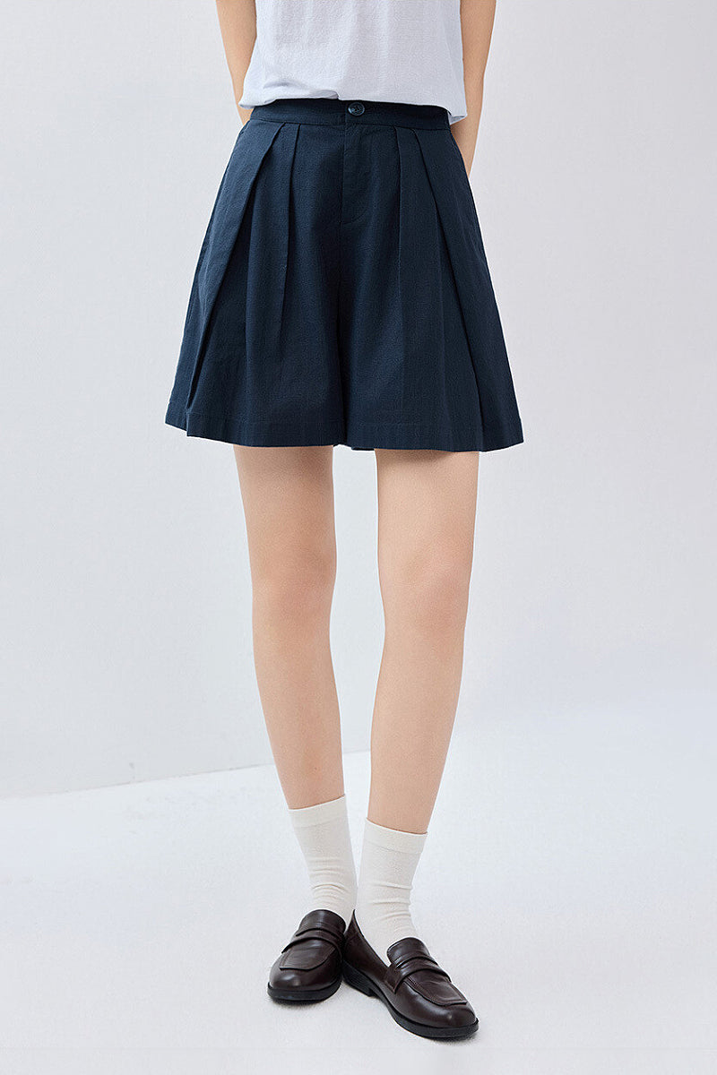Breezy Pleated Tailored A-Line Shorts