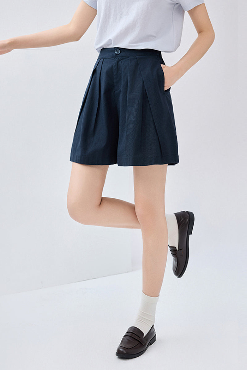 Breezy Pleated Tailored A-Line Shorts