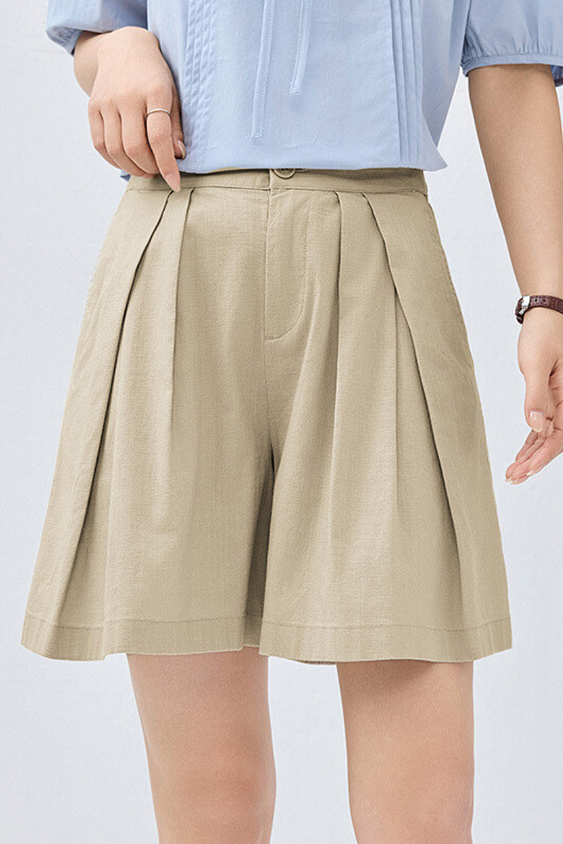 Breezy Pleated Tailored A-Line Shorts