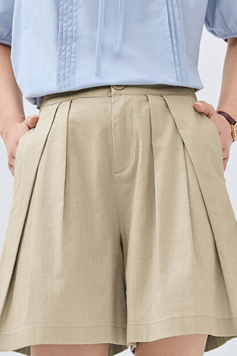 Breezy Pleated Tailored A-Line Shorts