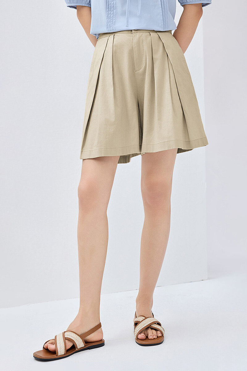Breezy Pleated Tailored A-Line Shorts