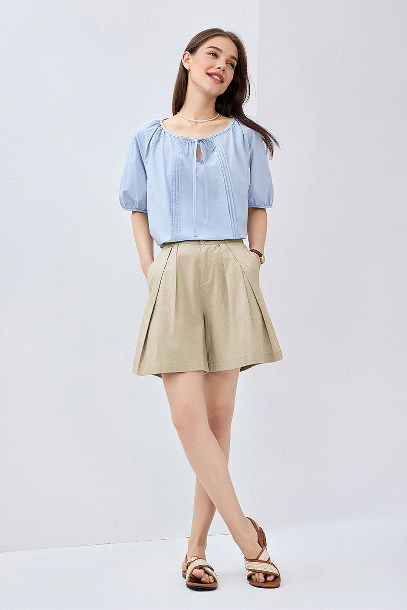 Breezy Pleated Tailored A-Line Shorts