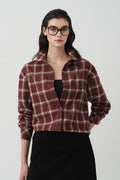 Brushed Plaid Long Sleeve Button-Up Shirt