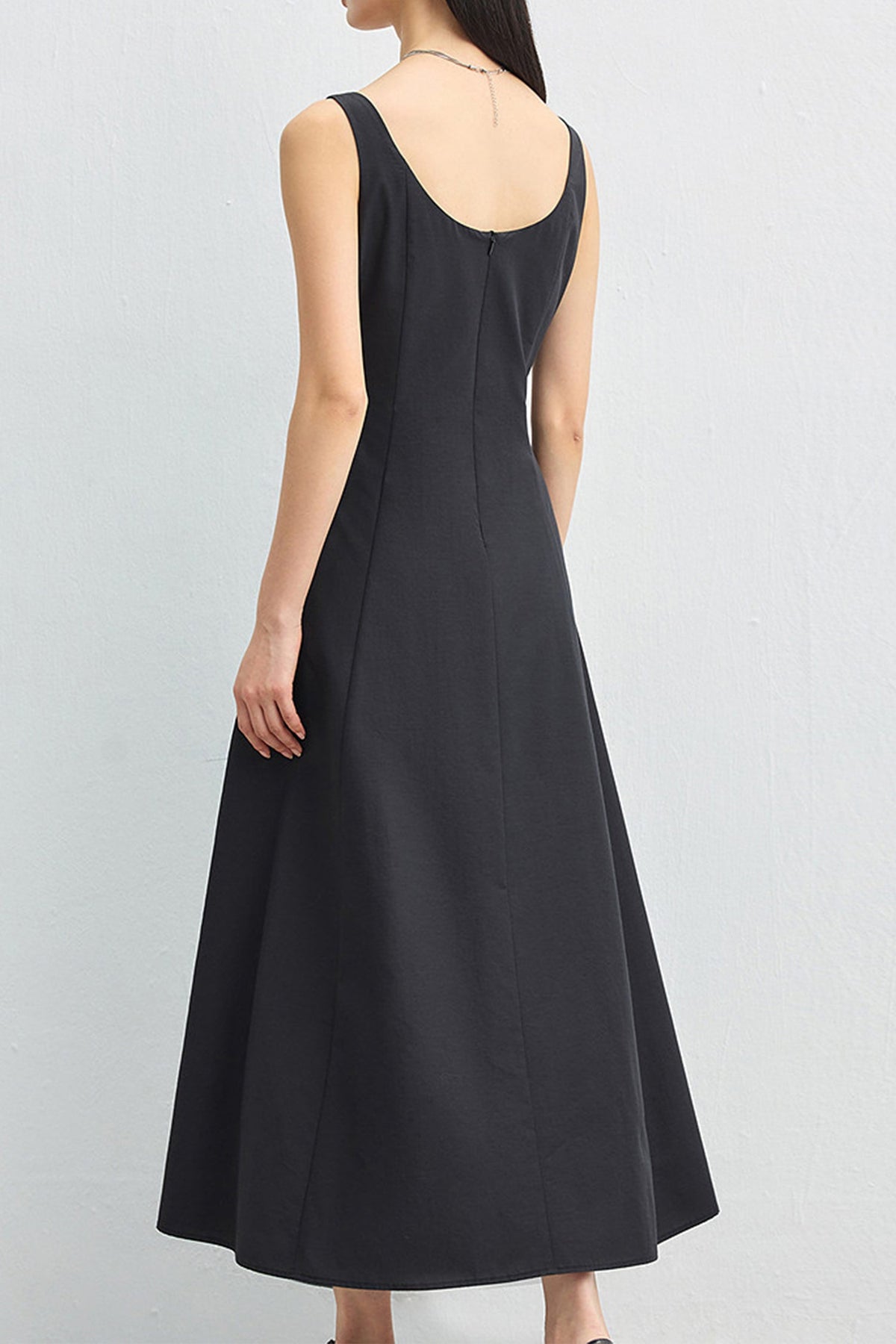 Butter Yellow Cotton Sleeveless A-Line Maxi Dress