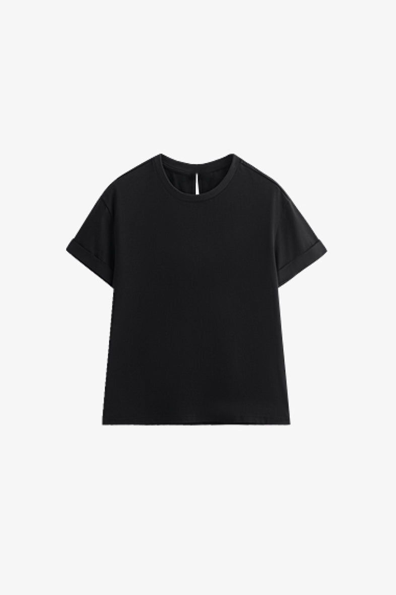 Casual Cotton-Lyocell T-Shirt With Back Twist