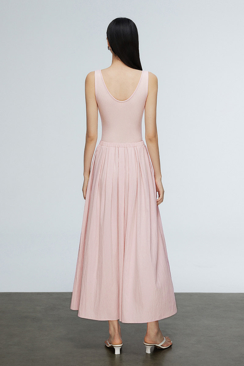 Casual Fit & Flare Ribbed Tank Maxi Dress
