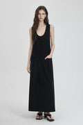 Casual Sleeveless Maxi Tank Dress with Back Twist