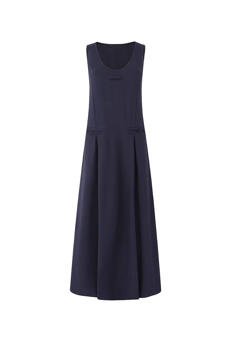 Casual Sleeveless Maxi Tank Dress with Back Twist