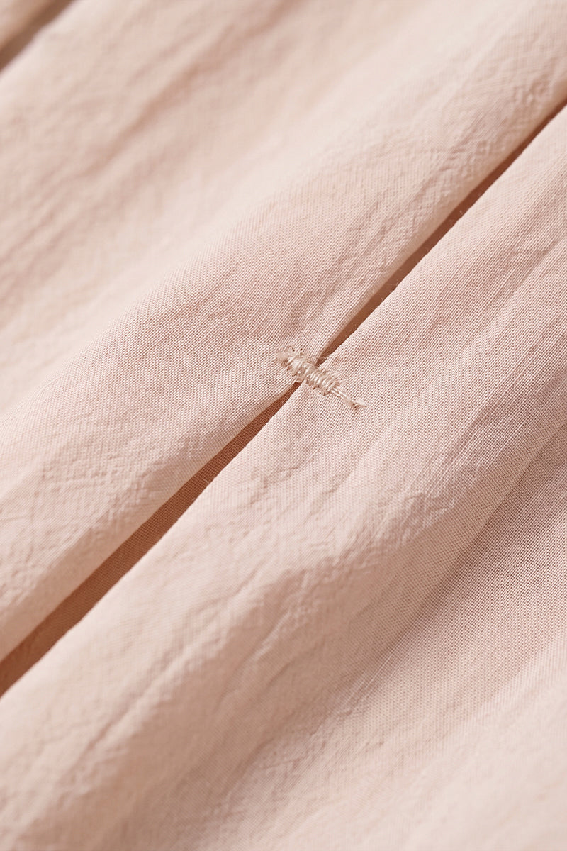 Causal Summer Pleat Textured Light Pink Midi Tank Dress