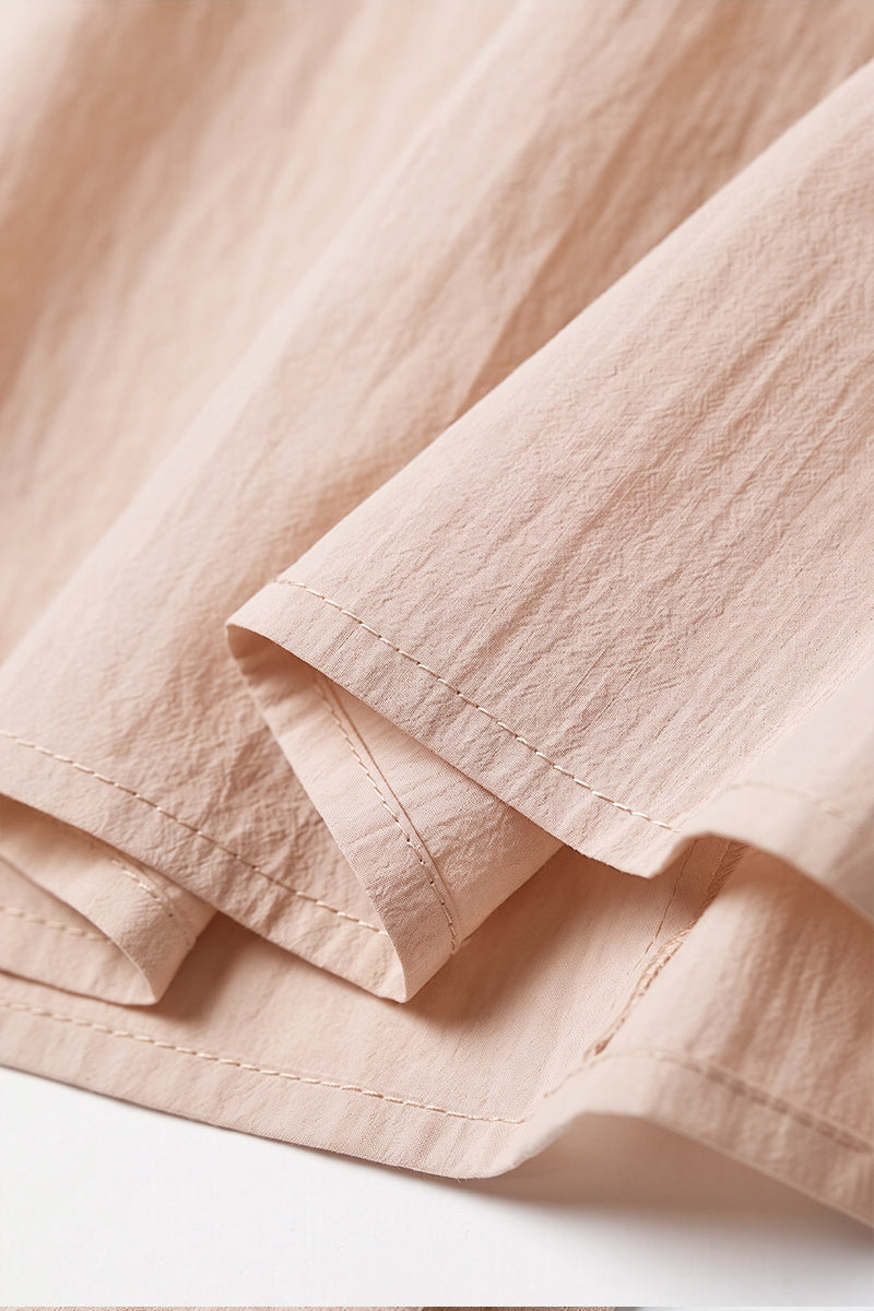 Causal Summer Pleat Textured Light Pink Midi Tank Dress