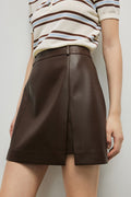Chic Leather High-Waisted A-Line Mini Skirt