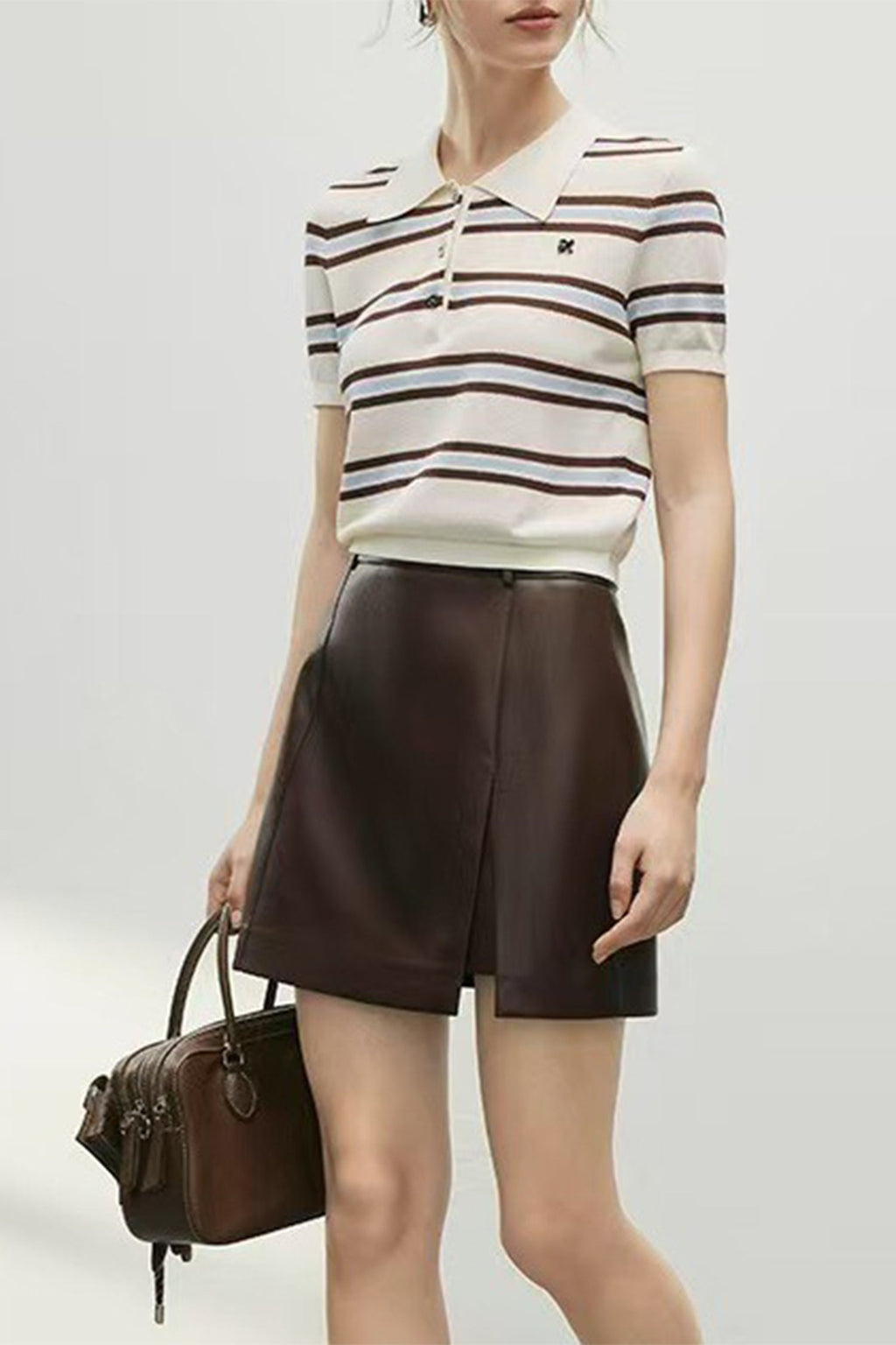 Chic Leather High-Waisted A-Line Mini Skirt