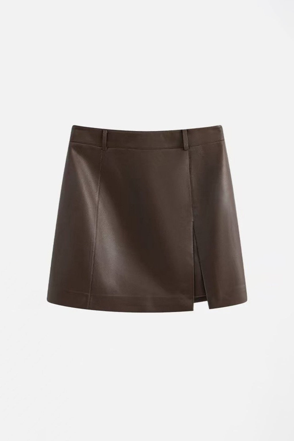 Chic Leather High-Waisted A-Line Mini Skirt