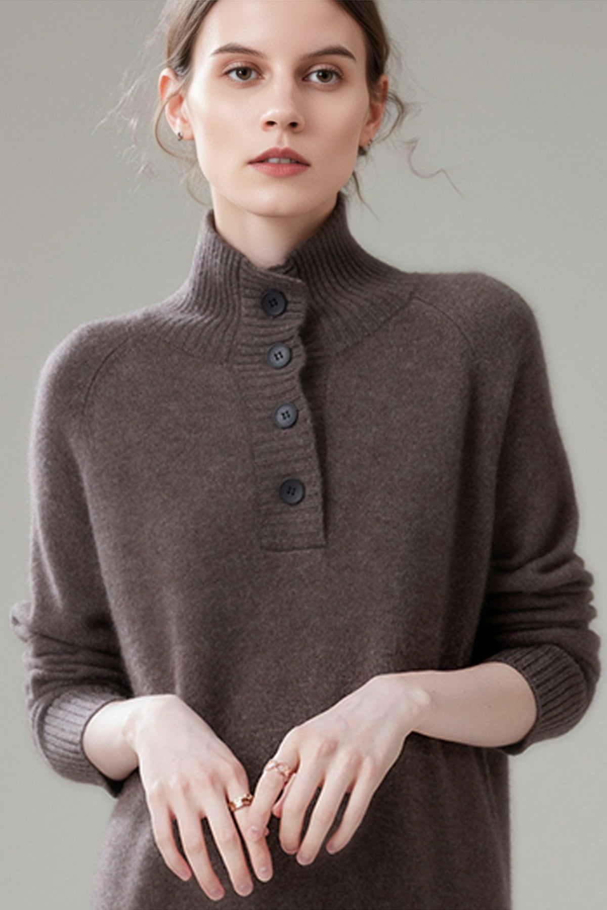 Chunky Wool Long Sleeve Turtleneck Maxi Sweater Dress