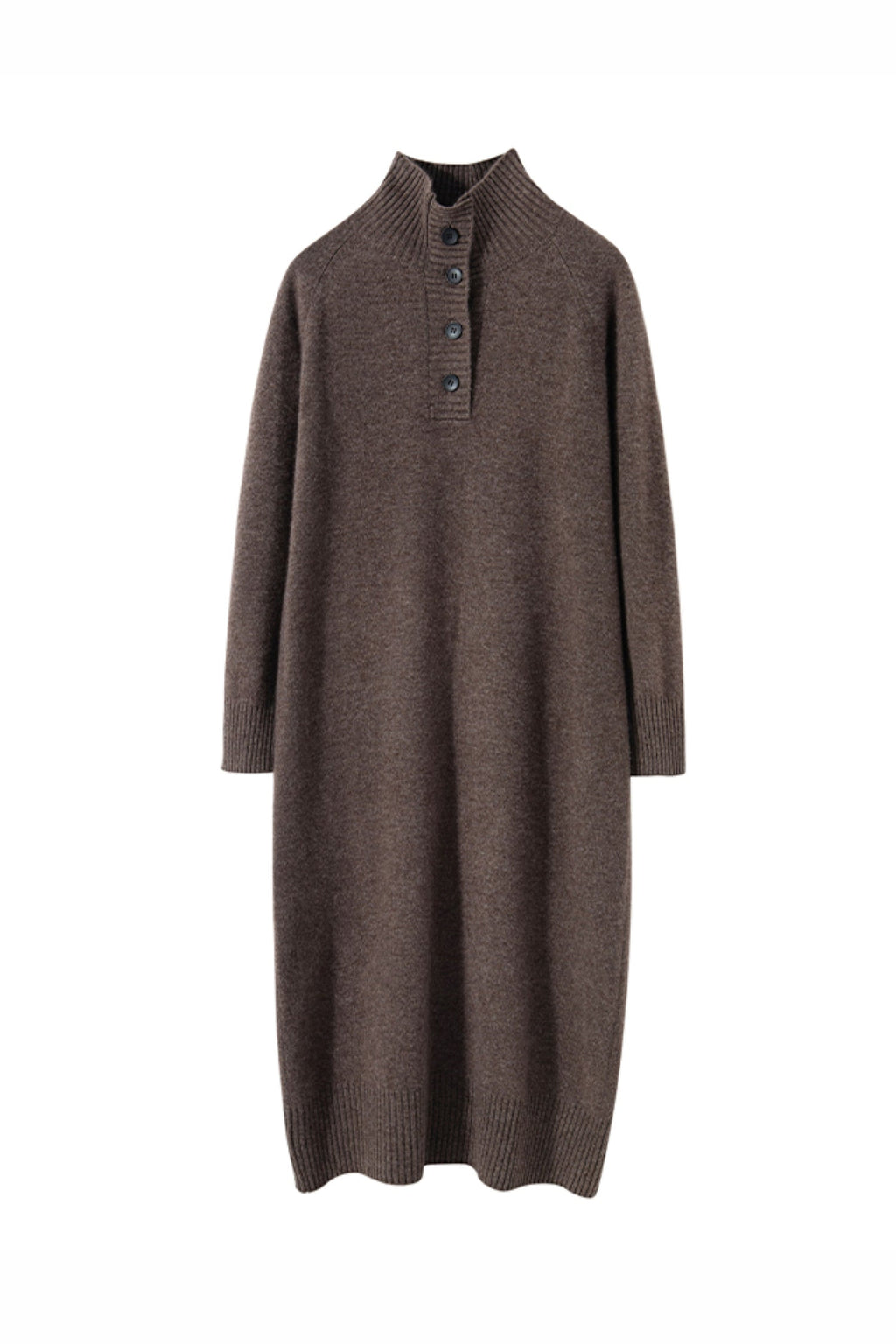 Chunky Wool Long Sleeve Turtleneck Maxi Sweater Dress