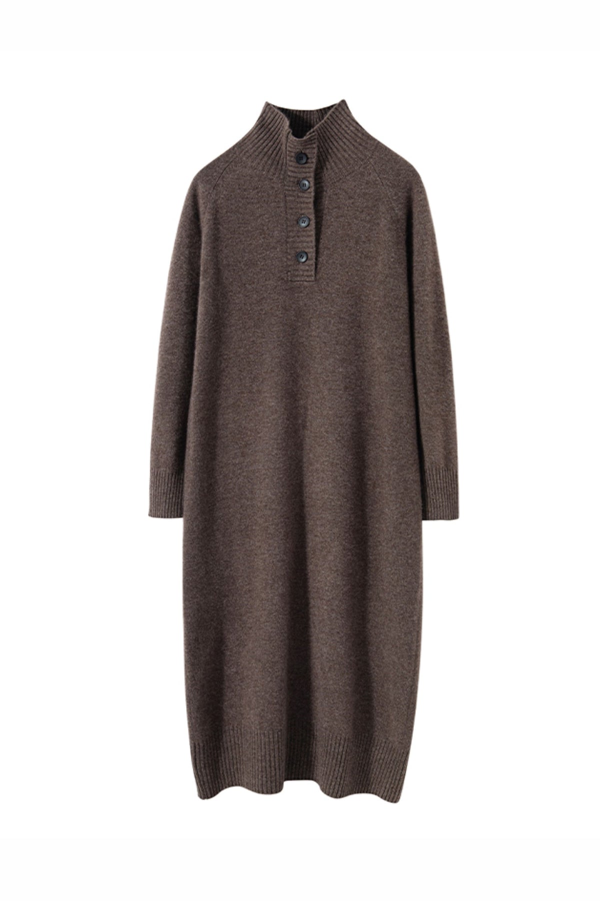 Chunky Wool Long Sleeve Turtleneck Maxi Sweater Dress