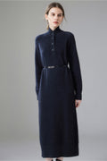 Chunky Wool Long Sleeve Turtleneck Maxi Sweater Dress