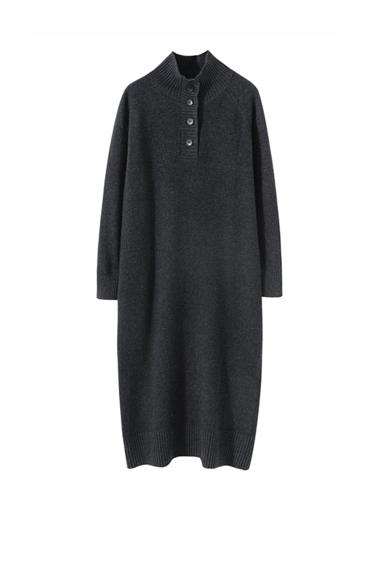 Chunky Wool Long Sleeve Turtleneck Maxi Sweater Dress