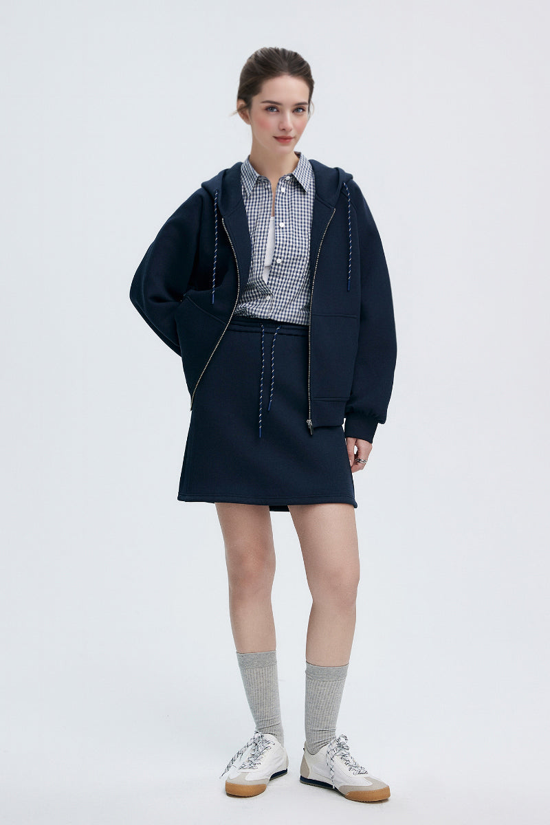Classic Cotton Blue-White Checkered Long Sleeve Button-up Shirt