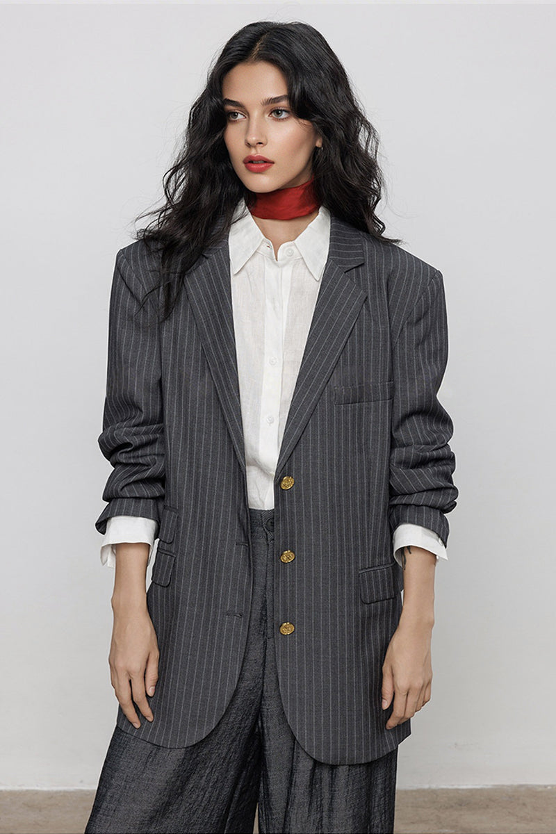 Classic Cotton-Linen Long Sleeve Button-Down Shirt