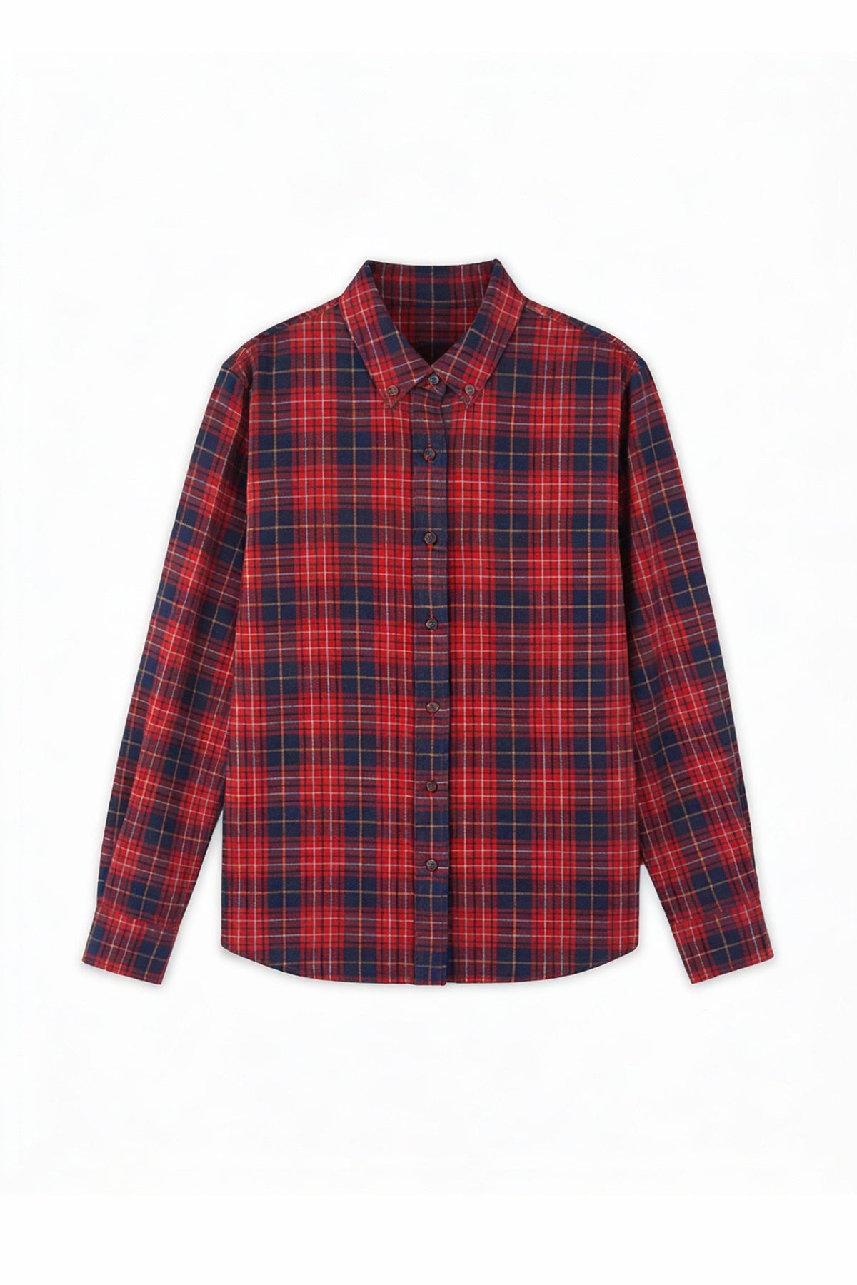 Classic Flannel Plaid Long Sleeve Button-Up Shirt