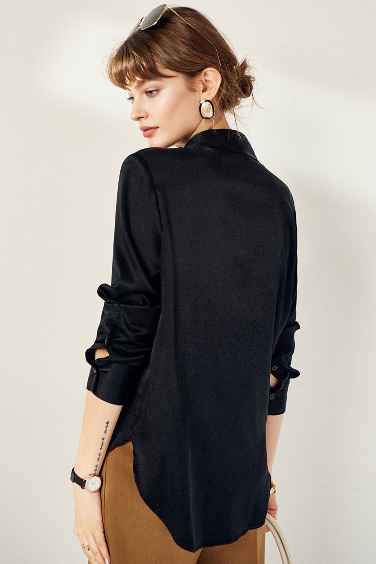 Classic Silk Button Down Machine Washable Everyday Shirt
