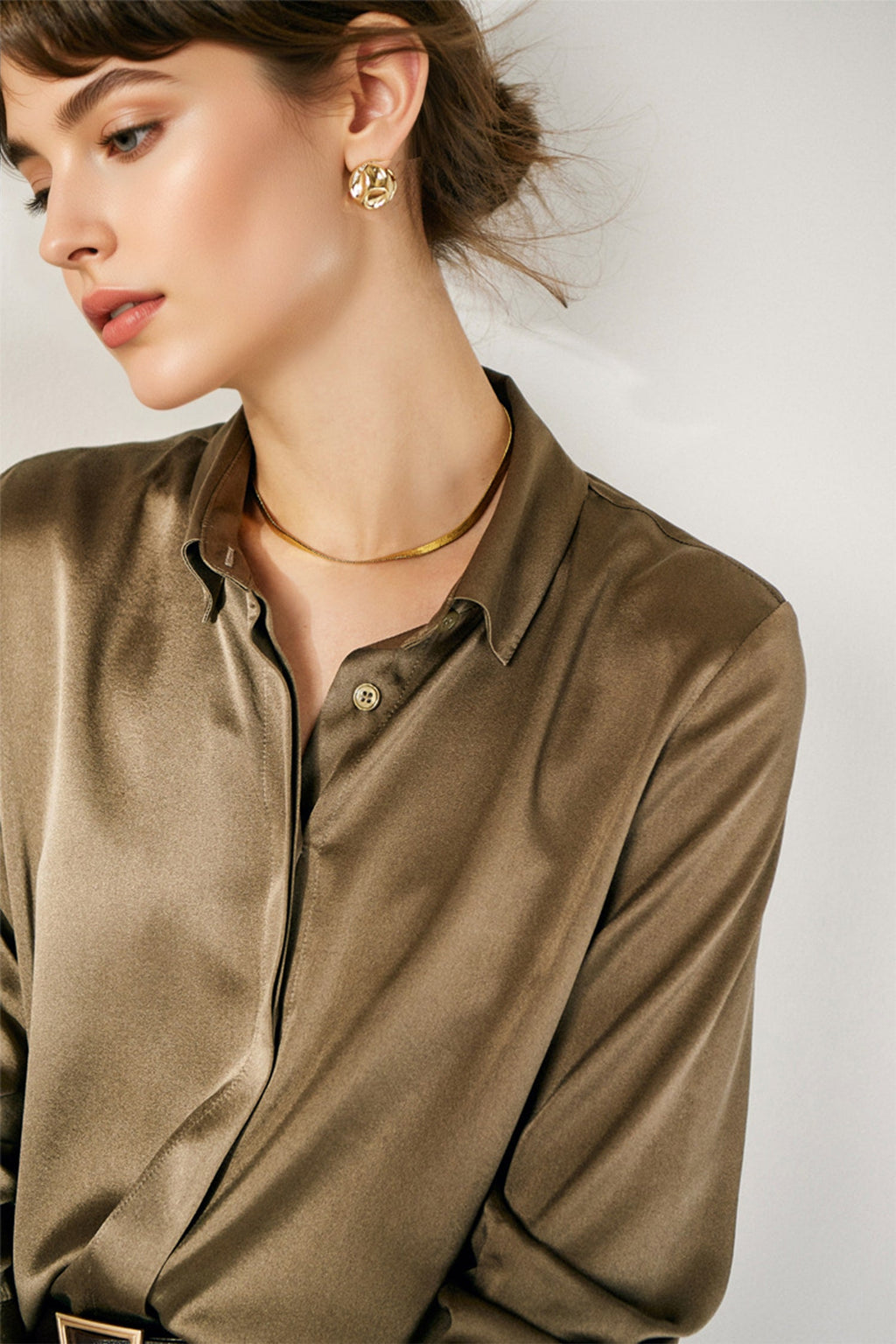 Classic Silk Button Down Machine Washable Everyday Shirt