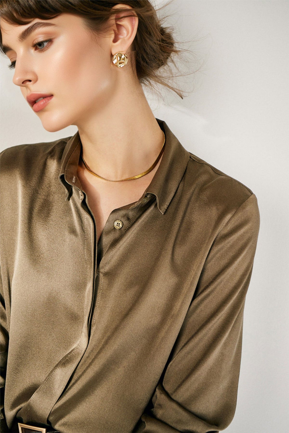 Classic Silk Button Down Machine Washable Everyday Shirt