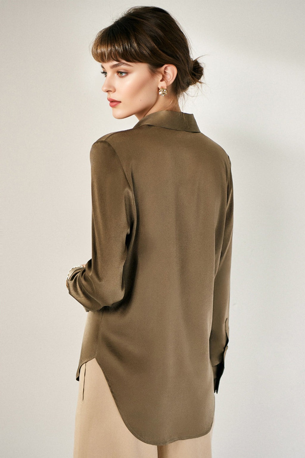 Classic Silk Button Down Machine Washable Everyday Shirt