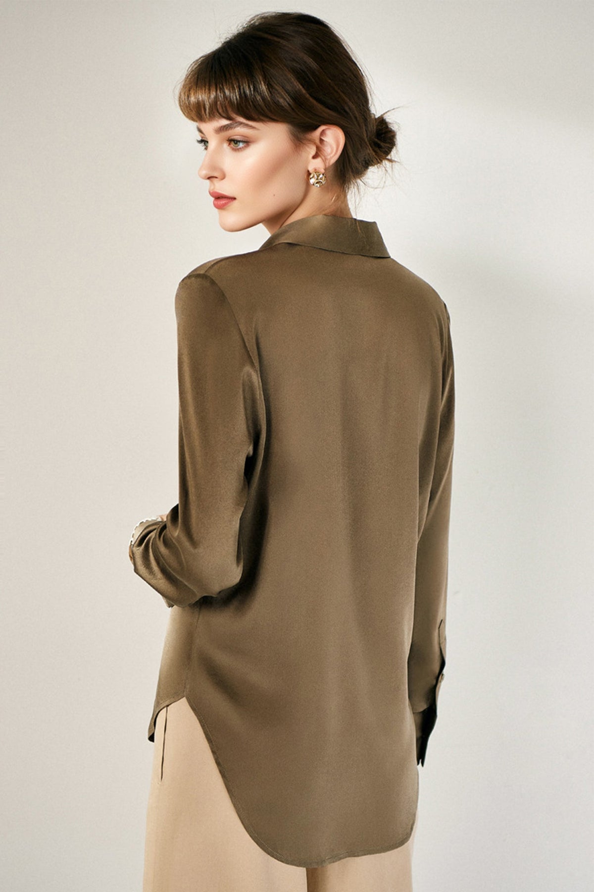 Classic Silk Button Down Machine Washable Everyday Shirt