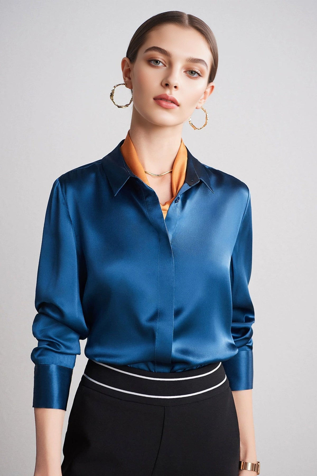 Classic Silk Button Down Machine Washable Everyday Shirt